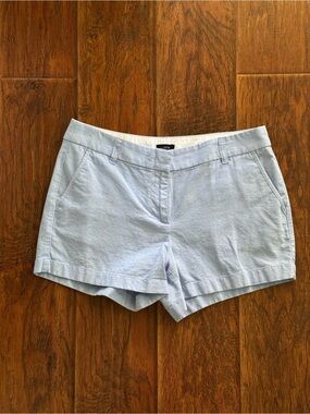 J. Crew Pale Blue Tailored Cotton-Blend Shorts